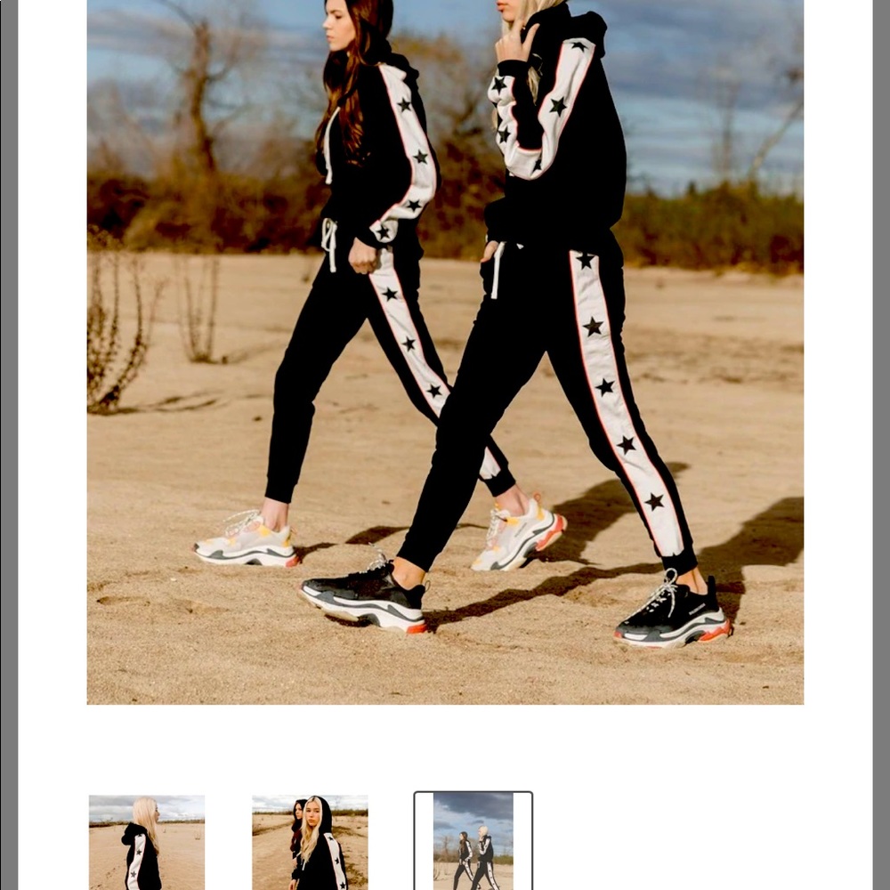 Star black jogger set